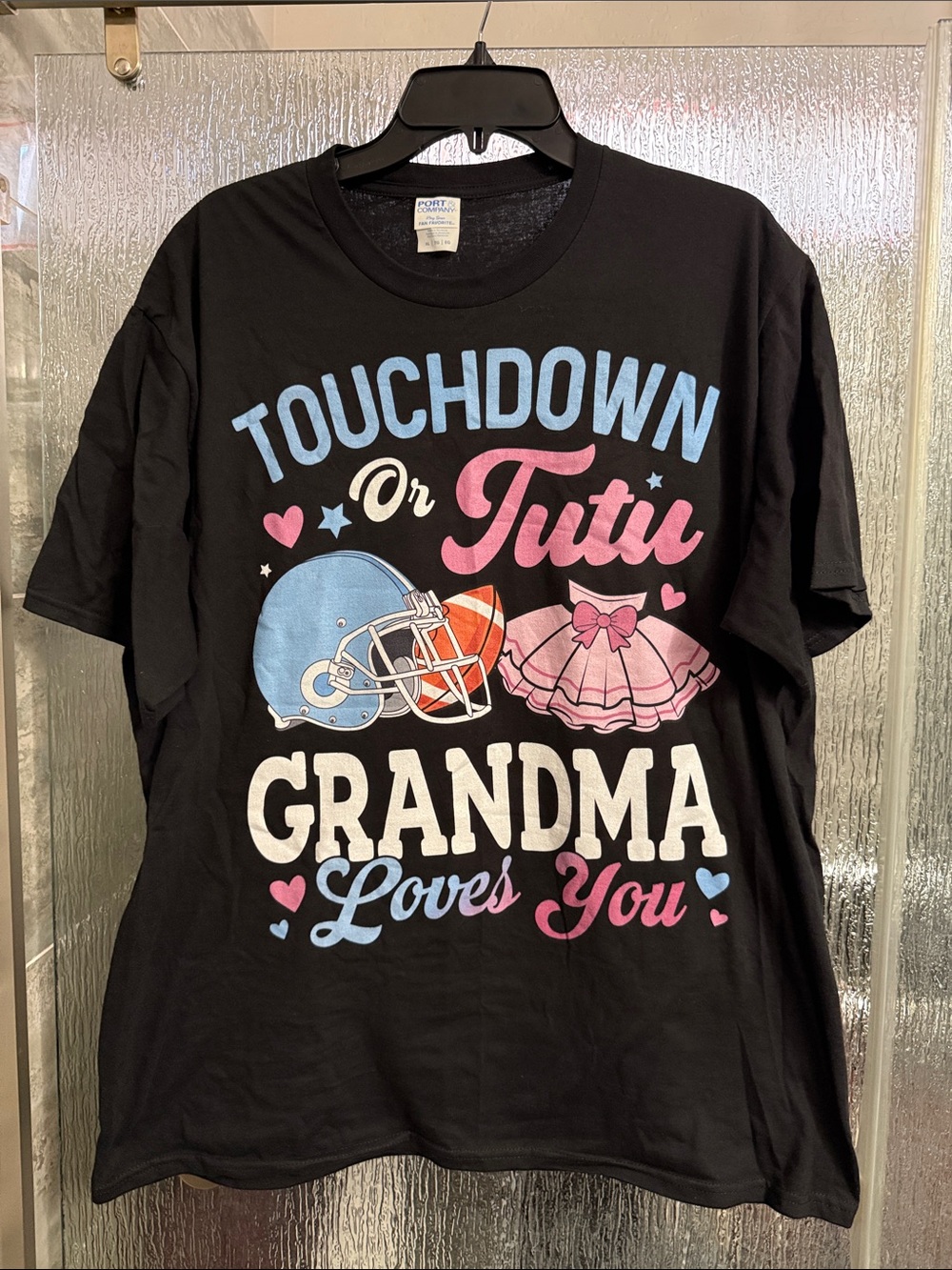 Touchdown or Tutu Grandma Loves You Graphic Tee - Black